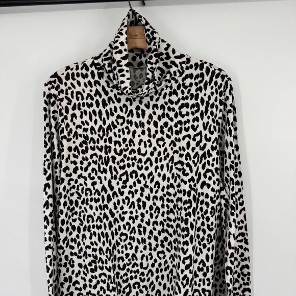 Lands End Womens Leopard Print Long Sleeve Turtleneck Top size 1X shaped fit - Picture 6 of 12